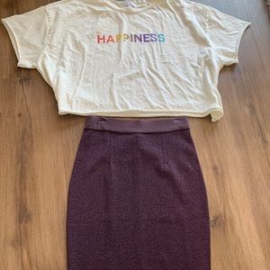 Rag & Bone Metallic pencil skirt.